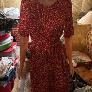 Women’s London Times Elegant Red Patterned Dress Size 6